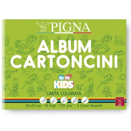 1 - ALBUM COLORATO PIGNA 5 COLORI 24X33 10FG 170GR 0047477