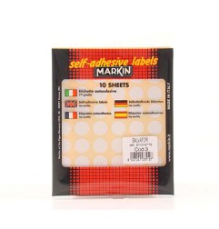 1 - 10 fogli Etichette adesive bianche Markin salvafori X10003