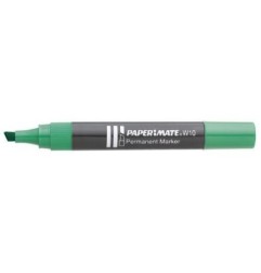 1 - Pennarello Marker W10 colore verde punta a scalpello Papermate