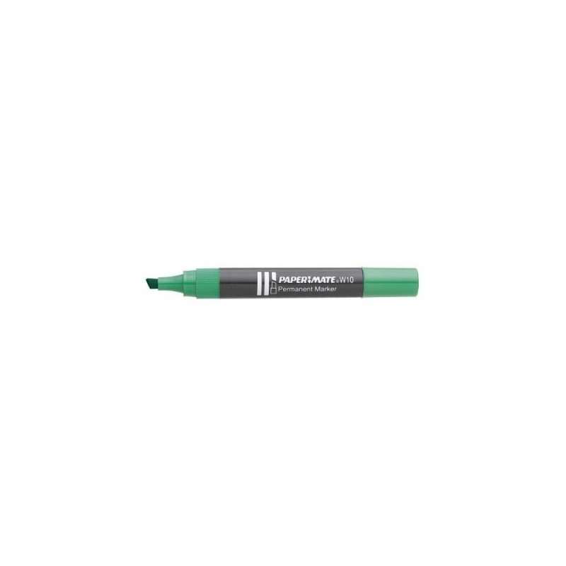 Pennarello Marker W10 colore verde punta a scalpello Papermate