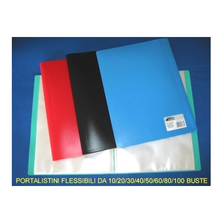 O.P. Portalistino copertina morbida colore nero OP5.115 A4 60 bustine