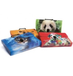 1 - RIPLAST PAPERDREAM Valigetta Portadocumenti in Plastica con Stampa Animali 28x38x5 64EP16