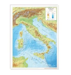 1 - CWR 10 pezzi Carta geografica A3 Italia plastificata fisico/politica