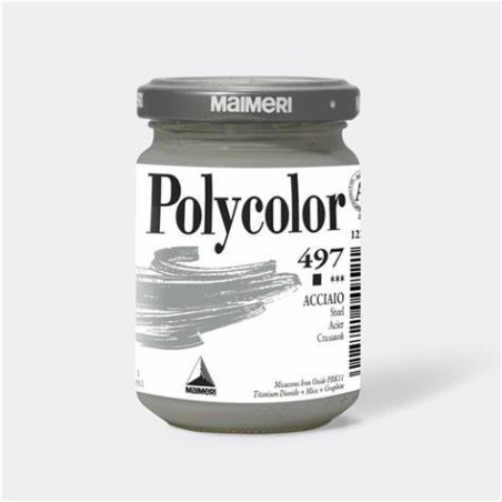 1 - TEMPERA MAIMERI POLYCOLOR VINILICA 140ml ACCIAIO M1220497