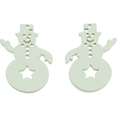 ACCESSORI CREATIVITY PUPAZZO NEVE IN LEGNO 15pz WD56