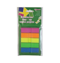 1 - Segnapagina adesivo plastificato dispenser 5 colori fluo 12x45 30/076-MY