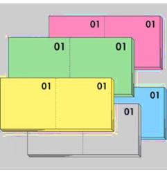 1 - EDIPRO  Confezione da 50 pezzi blocchi numerati 1-100, 5 colori forti E5406