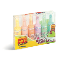 1 - KAWAII EVIDENZIATORI HAPPY BOTTLE -6pz COL. ASS. 36/050