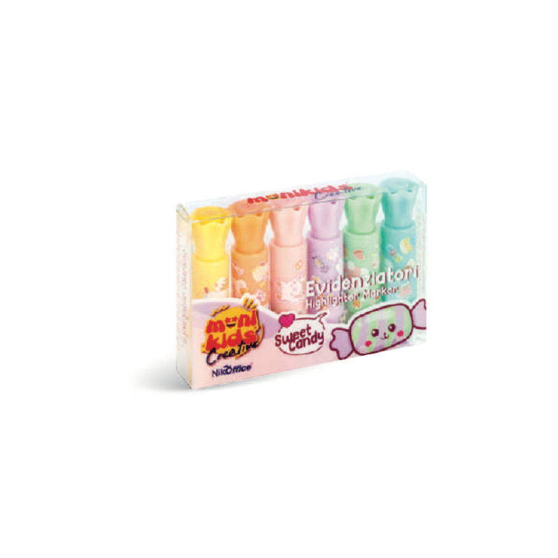 KAWAII EVIDENZIATORI SWEET CANDY -6pz COL. ASS. 36/052