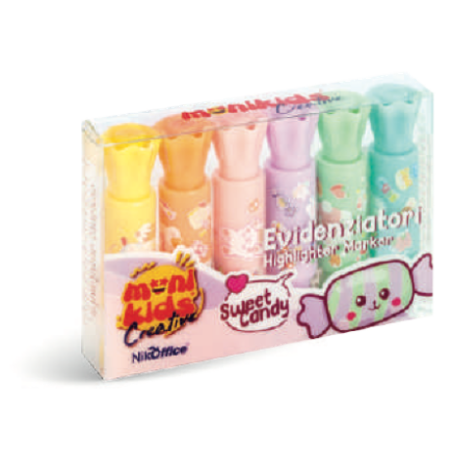 KAWAII EVIDENZIATORI SWEET CANDY -6pz COL. ASS. 36/052