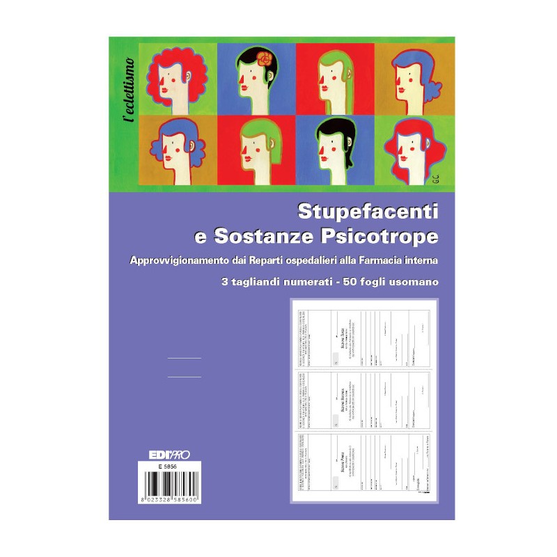 EDIPRO Blocco approvvigionamento dei reparti ospedalieri di stupefacenti e sostanze psicotrope buoni 3 sezioni numerati 50fogli 