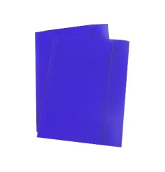 1 - Cartellina a 3 lembi con elastico colore blu opaco 10 pz