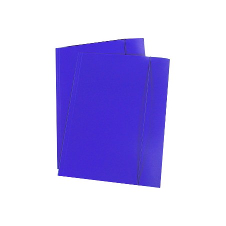 1 - Cartellina a 3 lembi con elastico colore blu opaco 10 pz