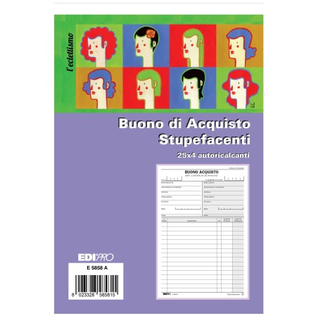 1 - EDIPRO Blocco acquisto stupefacenti 25x4copie autoricalcante 22x14,8 E5858A