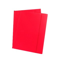 1 - Cartellina a 3 lembi con elastico colore rosso opaco 10 pz