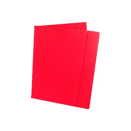 1 - Cartellina a 3 lembi con elastico colore rosso opaco 10 pz