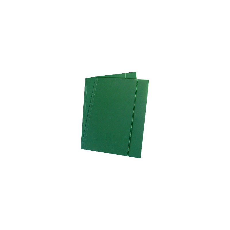 Cartellina a 3 lembi con elastico colore verde opaco 10 pz