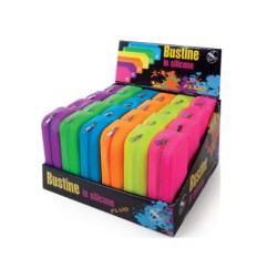 1 - Bustina 1 zip in silicone colori ass. 24 pz.  32/173