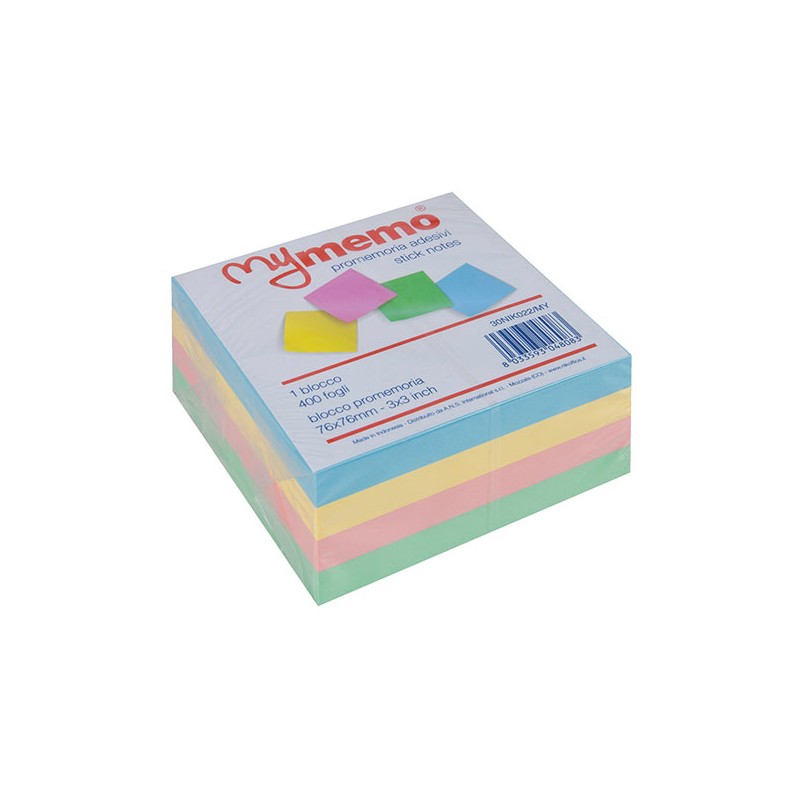 Cubo adesivo post-it My Memo pastel 76x76 400fg 30/022MY