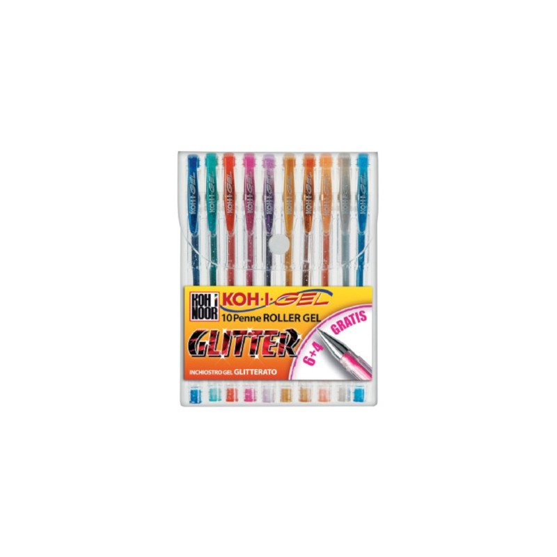 BIRO GEL KOH-I-NOOR GLITTER NAGP Set da 10 pz NAGP10S