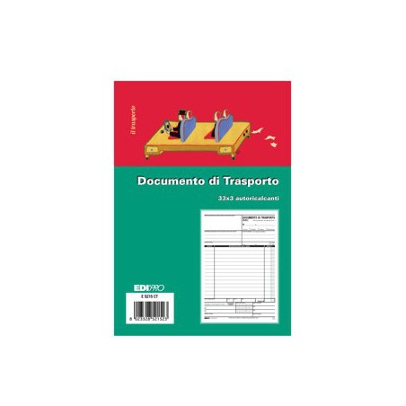 1 - EDIPRO  Blocco documento di trasporto 33x3 autoricalcante 23x15 E5215CT