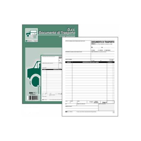 1 - EDIPRO  Blocco documento di trasporto 50x2 autoricalcante 29,7x21 E5216C