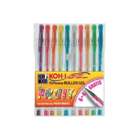 1 - BIRO GEL KOH-I-NOOR FRUIT NAGP Set da 10 pz NAGP10F