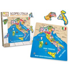 1 - TEOREMA FATTO DI LEGNO - SCOPRI L'ITALIA PUZZLE 13 PZ STACCABILI 40462