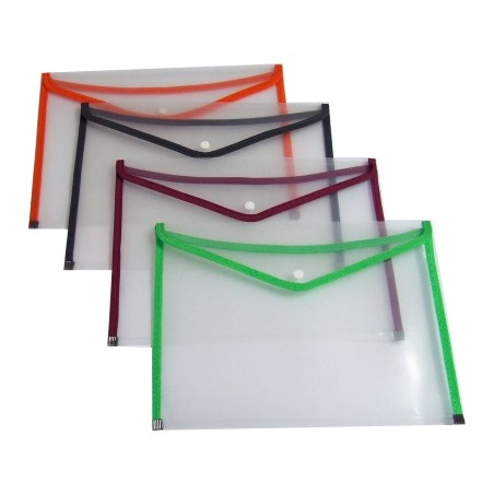 1 - Busta portadocumenti con bottone A4 colori ass. 12 pz.