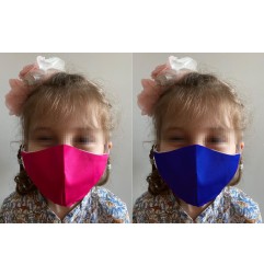 1 - Mascherina facciale filtrante a 2 strati per bambini blu/rosa