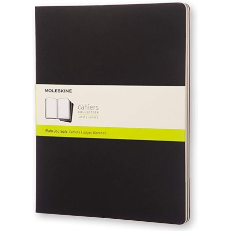 MAXI MOLESKINE M 21,6X27,9 PAG.BIANCHE -3pz COP.NERA