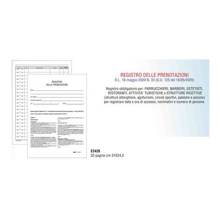 1 - EDIPRO  Registro delle prenotazioni 32 pagine  E2428