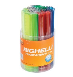 1 - RIGHELLO CM.16 COLORI ASS. TRASP. (100 PZ) 32/088