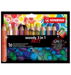 1 - 10 Matitoni colorati Stabilo Woody 3in1 Arty Line 880/10-1-20