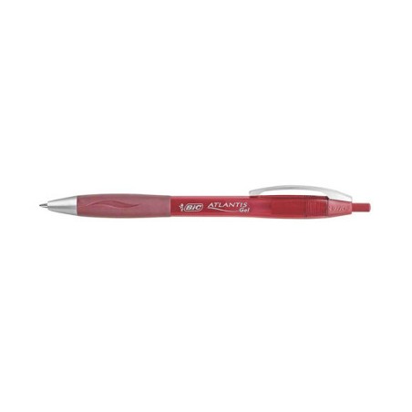 1 - BIC ATLANTIS Set da 12 pz Penna Biro a sfera GEL ROSSO P.M 895799