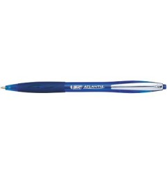 1 - BIC ATLANTIS Set da 12 pz Penna Biro a sfera di colore Blu Ø 1.6 cm  904929