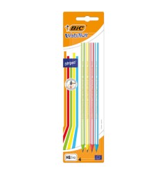 1 - BIC Blister 4 pz Matite Nere Evolution Stripes 646 HB Multicolor 918485