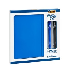 1 - BIC Writing Set GELOCITY QUICKDRY 2 Penne Nero Blu + Notebook 972157