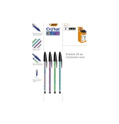 1 - BIC CRISTAL COLLECTION Set da 20 pz Penna Biro a sfera di colore Nero 996790