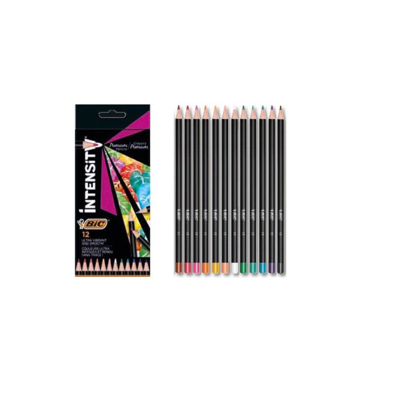 PASTELLI BIC INTENSITY PREMIUM DA 12 FUSTO NERO 951844