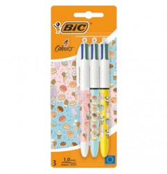 1 - BIRO BIC 4 COLOURS CUTTIE FOOD P.M -3pz 503771