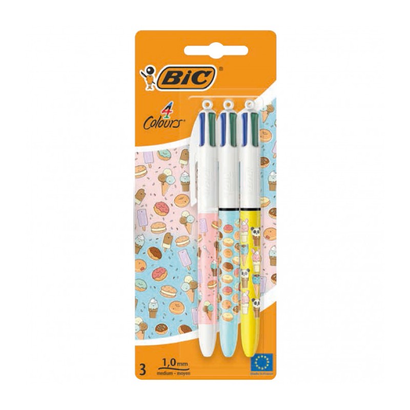 BIRO BIC 4 COLOURS CUTTIE FOOD P.M -3pz 503771