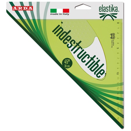 ARDA Squadra da Disegno ELASTIKA Indestructible 30 cm 45 Gradi 10 Pezzi EL4530