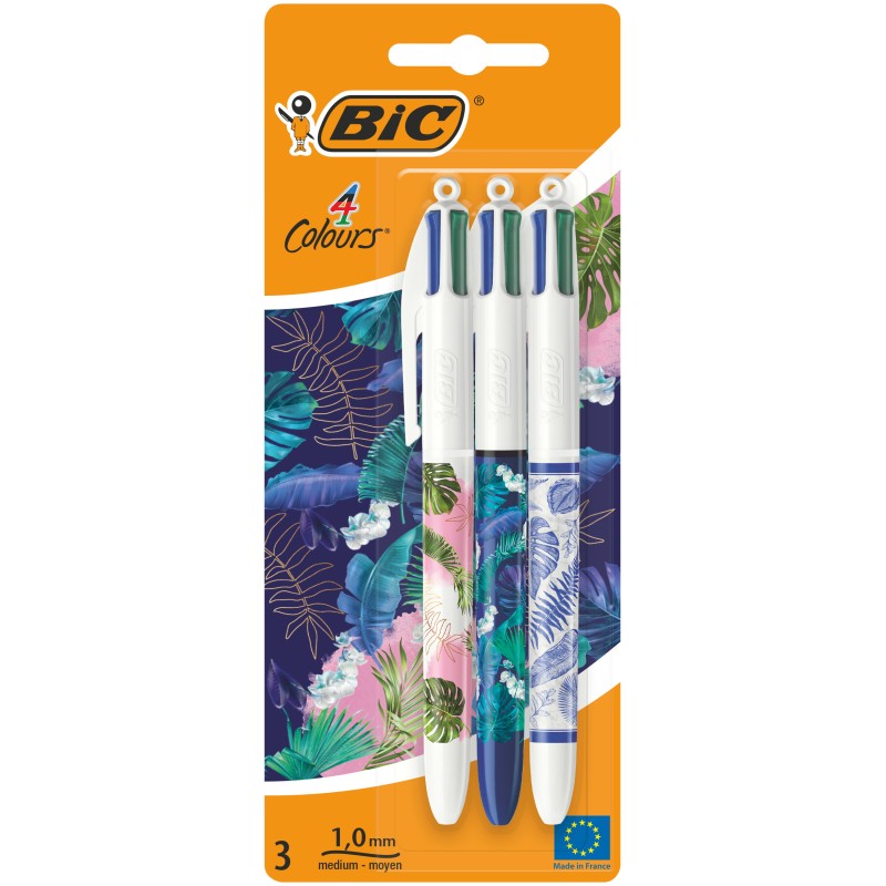 BIRO BIC 4 COLOURS BOTANICAL P.M -3pz 5039031