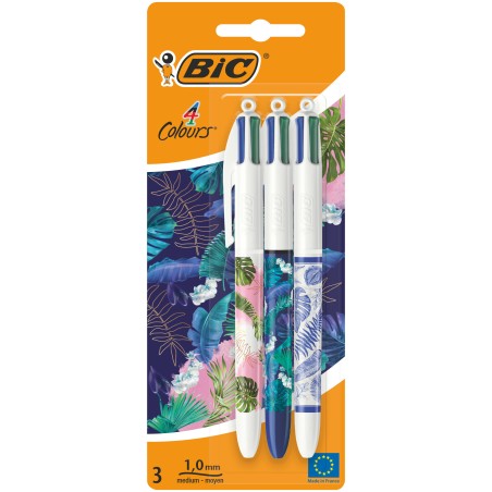 1 - BIRO BIC 4 COLOURS BOTANICAL P.M -3pz 5039031