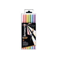 1 - PENNARELLI BIC INTENSITY DUAL TIP BRUSH PASTEL -6col. 503826