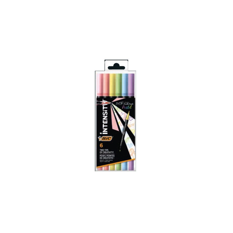 PENNARELLI BIC INTENSITY DUAL TIP BRUSH PASTEL -6col. 503826