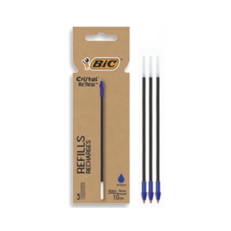 REFILL BIC CRISTAL RE'NEW BLU -BL.3pz 503838