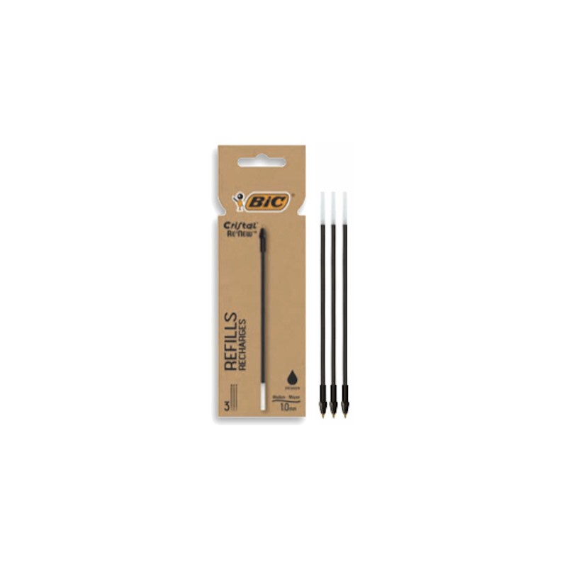 REFILL BIC CRISTAL RE'NEW NERO -BL.3pz 503839