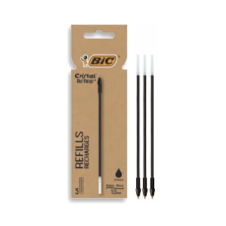 1 - REFILL BIC CRISTAL RE'NEW NERO -BL.3pz 503839